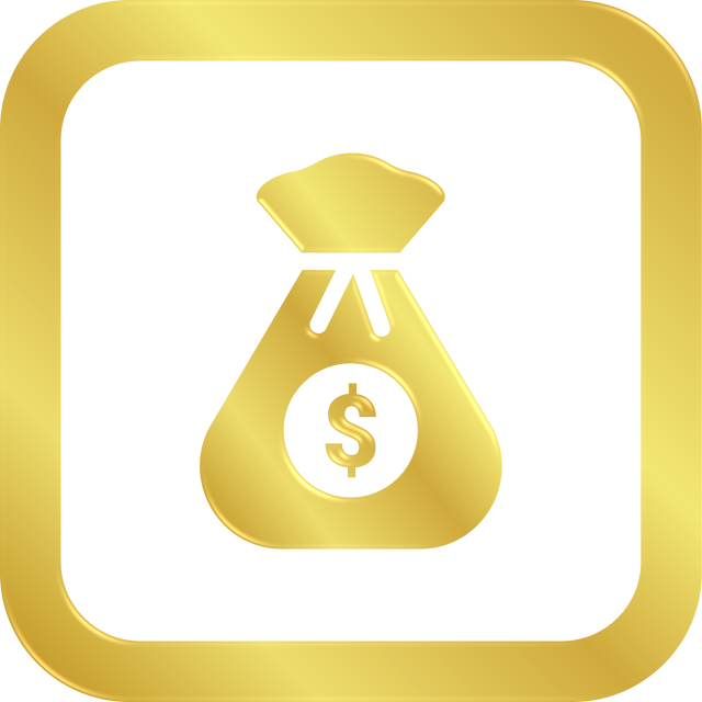 Gold Money Bag Icon